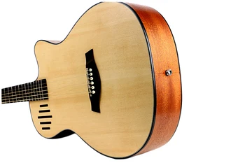 Chitara Acustica Din Oțel Electrice-String Flattop 40 Cm Un Corp Guitarra 6 Siruri De Caractere Pop Folk Secțiune Lemn De Molid Linii De Culoare