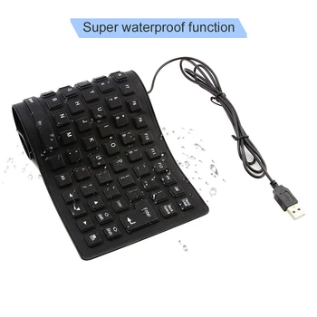 CHYI Noi Pliabil din Silicon Tastatură USB rezistent la apa cu Fir de Silicon Flexibil Moale Roll-Up Tastatură Pentru PC, Laptop, Notebook
