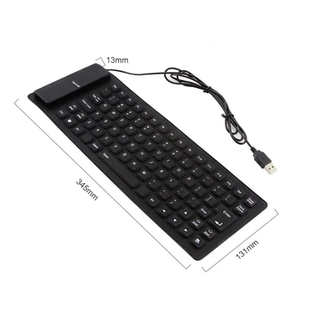 CHYI Noi Pliabil din Silicon Tastatură USB rezistent la apa cu Fir de Silicon Flexibil Moale Roll-Up Tastatură Pentru PC, Laptop, Notebook