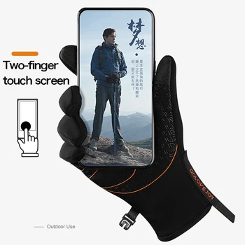 Ciclism Mănuși de Iarnă Pentru Bărbați Touch Ecran Mănuși de Cald în aer liber, Anti-alunecare, Impermeabil, rezistent la Uzura Noapte Reflectorizante Mănuși de Lucru