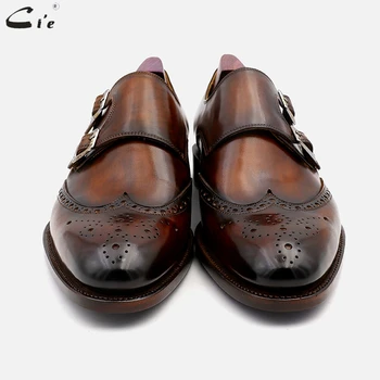 Cie Rotund Toe Pantofi Plin de Cereale Autentice din Piele de Vițel Formale Pantofi Personalizate Barbati Rochie Călugăr Curele Birou de Pantofi Bărbați Elegant MS00