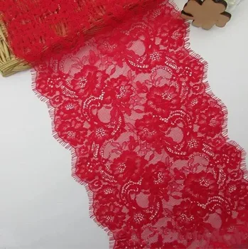 Cindylaceshow 3Meters 23.5 cm Latimea Geană Roșie Floral Clasic Dantelă Asieta Decor Ambarcațiuni de Cusut Dantela Tesatura Pentru a Face Rochie DIY