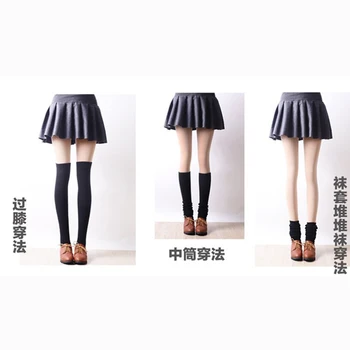 Ciorapi doamnelor peste genunchi șosete Japoneze de înaltă tub de piele de culoare neagră, ciorapi bottom coapsei șosete de bumbac morman morman de șosete 2020
