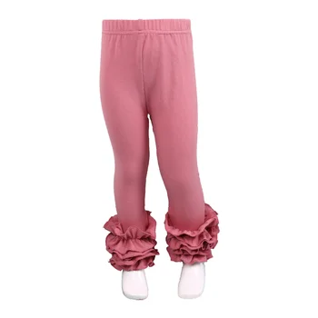 Cireasa de zburli pantaloni pentru fetite bumbac clasic și design de bază de lungime completă triple zburli jambiere toamna si iarna