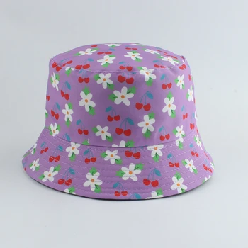 Cires Floare de Design Găleată Pălărie de Femei de Moda de Vară, Pălării de Soare Reversibile Bob chapeau Femme Florale Panama Pălărie Pescar de Oameni Capac