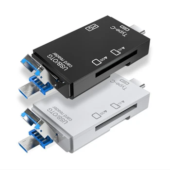 Cititor de carduri USB2.0 Micro USB 2.0 Tip C la SD Micro SD TF 6-În-1 Adaptor Inteligent de Memorie SD OTG Card Reader pentru Laptop