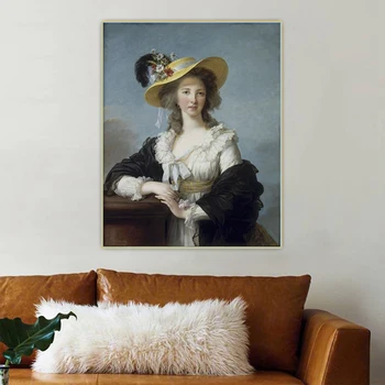 Citon E. Vigee Lebrun《Ducesa de Polignac 》Arta Panza Pictura in Ulei opera de Arta Poster Decorativ Imagine Decor de Perete Decor Acasă