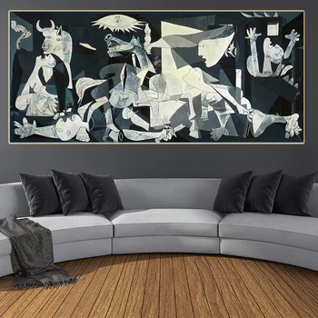 Citon Pablo Picasso《Guernica 1937》Panza Pictura in Ulei opera de Arta Imagine Poster de Perete Modern Decor Acasă Decor Pentru camera de zi