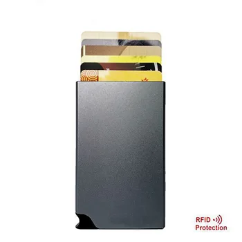 Cizicoco Femei Bărbați Antifurt metal titularul cardului de moda RFID aluminiu titularului cardului de credit să pop-up în mod Automat cutie Carte de Colorat