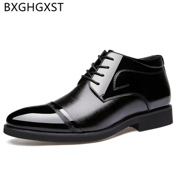 Cizme din piele Barbati Pantofi italieni Mens Cizme Rochie de Afaceri Oxford Pantofi pentru Bărbați Bocanci de Armată Neagră Pantofi de Iarnă Bărbați 2020 Zapatos