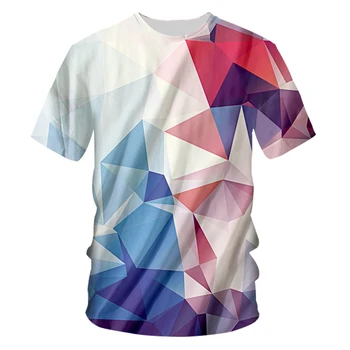 CJLM Fierbinte Barbati Tricou 3D Creative Geometrice Imprimate Homme Camasi Casual O-gât pentru Bărbați T-shirt Partener Regulat de Fitness Teuri Topuri