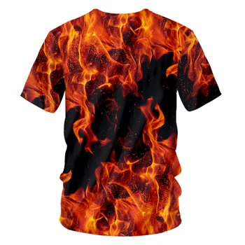 CJLM Nou Top de Vară 3d Imprimare Tricouri culoare Roșie Foc Casual T-shirt Om Hip Hop Outwears Tricouri Homme Slim Fit Fitness Maieuri 7XL
