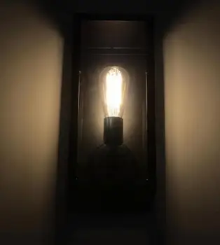Clar Capac de Sticlă în aer liber Retro de Perete de Lumină Cadru Metalic de Perete de Sticlă lampă de Iluminat Culoar Tranșee de Perete