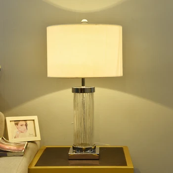 Clar Filigran Pahar de Cristal Cilindru Lampă de Masă Alb Negru Abajur Lampa de Birou LED Lampă de Noptieră 220v 110v UE PlugHome Decor