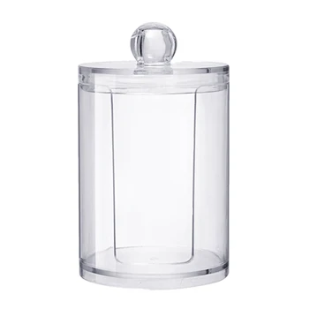 Clar Portabil Tampon de Bumbac Rotund Cutie de Depozitare Q-tip Container Machiaj Suport Transparent Cosmetice Caz