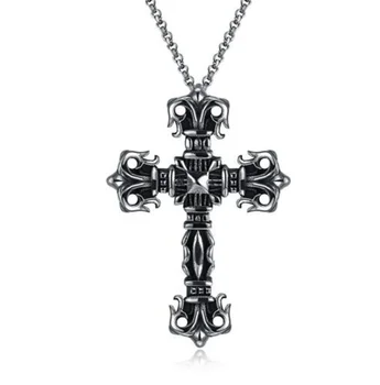 Clasic Cruce Colier Punk Barbati Colier Rugăciune Religioasă Stil de Metal de Înaltă Calitate Bărbați și Femei Bijuterii Colier