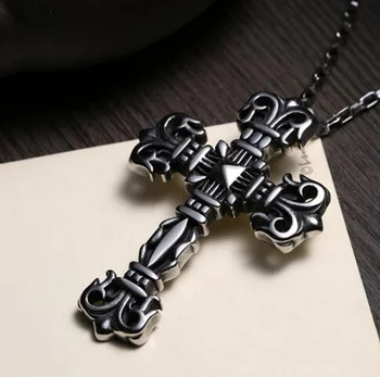 Clasic Cruce Colier Punk Barbati Colier Rugăciune Religioasă Stil de Metal de Înaltă Calitate Bărbați și Femei Bijuterii Colier