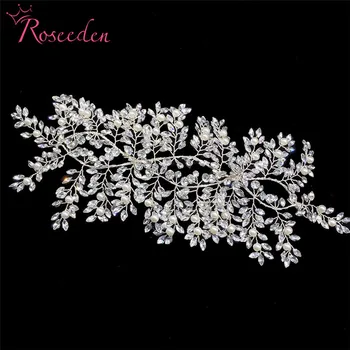 Clasic Culoare Argintie Florale Nunta Benzi Pentru Mireasa Accesorii de Par Perle Hairband Mireasa Diademe Manual Ornamente RE3282