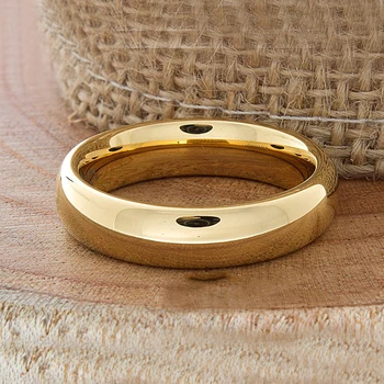 Clasic de Culoare de Aur Carbură de Tungsten Inele de Nunta pentru Cuplu 6mm pentru El 4mm pentru Ea