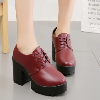 Clasic de înaltă calitate Doamnelor plus catifea netedă marca linia de super-toc mic din piele pantofi de lux, pantofi femei W40-01