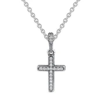 Clasic Isus Pandantiv Cruce Farmece pentru Femei Bratari Argint 925, Bijuterii Clar CZ Farmecele pentru a Face Bijuterii