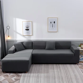 Clasic premium gri Elastic acoperă canapea pentru camera de zi canapea acoperi / Acoperitoare cubre canapea de colt acoperi funda canapea, șezlong
