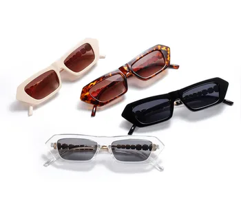 Clasic Retro Pearl ochelari de Soare Femei Mici Pătrate Ramă de Ochelari de Soare Doamnelor Negru ochelari de Soare pentru Barbati Ochelari de oculos UV400