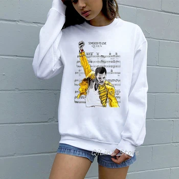 Classic Rock Queen Trupa Hanorac Femeie Streetwear Freddie Mercury Print Hip-Hop, Punk Supradimensionate Hanorac Femei Tricou Pulover