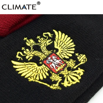 CLIMA Bărbați Rusia Pălărie de Iarnă Chelioși rusă de Ziua Națională Emblema Beanie Chelioși Bărbați Femei Cald Pălării Tricotate Capac pentru Barbati Femei