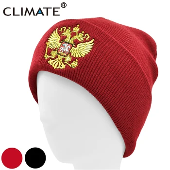 CLIMA Bărbați Rusia Pălărie de Iarnă Chelioși rusă de Ziua Națională Emblema Beanie Chelioși Bărbați Femei Cald Pălării Tricotate Capac pentru Barbati Femei