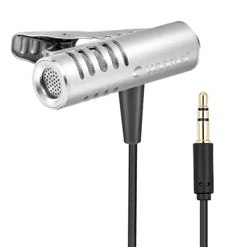 Clip profesionist-pe Rever Microfon Lavaliera Omni-directional Dublu Microfon Condensator de Argint Yanmai R933