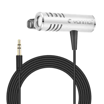 Clip profesionist-pe Rever Microfon Lavaliera Omni-directional Dublu Microfon Condensator de Argint Yanmai R933