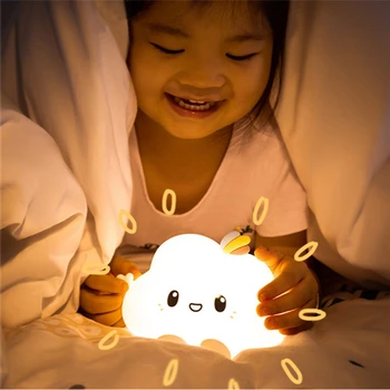 Cloud Lumina de Noapte cu LED de Lumina cu Senzor de Atingere Moale Pepinieră Lampă de Noptieră Lumina Gece Lambası Lampa de Noapte pentru copii Copii Cadou