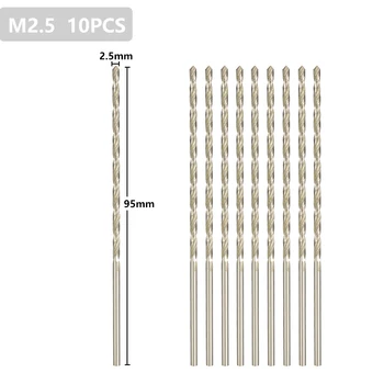 CMCP 10buc HSS Burghiu Biți Set M1.5/M2/M2.5 Timp de Tăiere de Bază Burghiu din Oțel de Înaltă pentru prelucrarea Lemnului HSS Burghiu Set