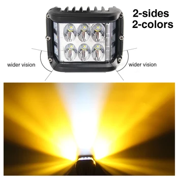 CO LUMINĂ 4 inch 7D LED-uri lampa de Lucru 12V 72W Strobe Shooter Side Intermitent de Conducere Auto Lumina de Ceață Bar pentru Lada Camioane ATV Barca SUV