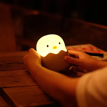 Coajă de ou de pui silicon lumina de noapte LED-uri de încărcare Inteligent inducție copii lampă de noptieră pentru Copii Cadou de Ziua de nastere