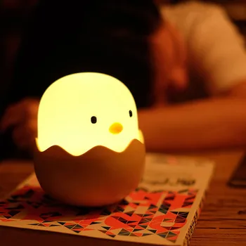 Coajă de ou de pui silicon lumina de noapte LED-uri de încărcare Inteligent inducție copii lampă de noptieră pentru Copii Cadou de Ziua de nastere