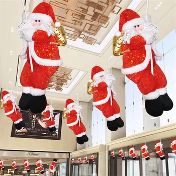 Coarda de alpinism Moș Crăciun, Decoratiuni de Craciun in aer liber Moș Crăciun Doll Pandantiv Decoratiuni de Anul Nou Drop Ornament fl28