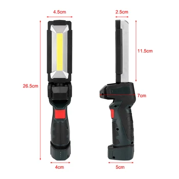 COB LED Multifuncțional Lumina Portabil de Întreținere Lanterna USB de încărcare de Mână Lampa Lanterna Cu Magnet, Cârlig Built-in Baterie