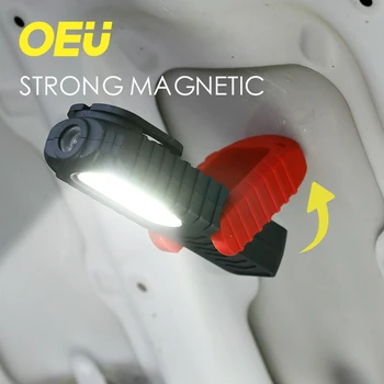 COB Lumina de Lucru cu LED-uri Lanterna cu Magnet USB Reîncărcabilă Acumulator Lampa 18650 Baterie Worklight Sub Capota Masina Mână Lanterna Magnetica