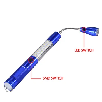 Coba led lanterna reglabil cob lumina de lucru utilizați 3*baterie AAA 4 moduri de lampa cu 2 2 comutator magnetic cârlig rezistent la apa