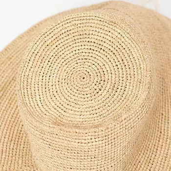 COKK de Vară, Pălării de Soare Pentru Femei Doamnelor Manual Lafite Paie Pliabila Parasolar Parasolar Plaja Hat Panglică pe Cap, Floppy Vintage