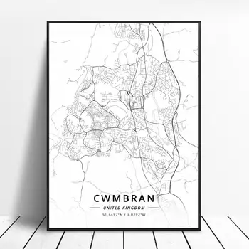 Colchester Cwmbran Edinburgh Goole Lisburn Rotherham Marea Britanie Hărții Arta Poster
