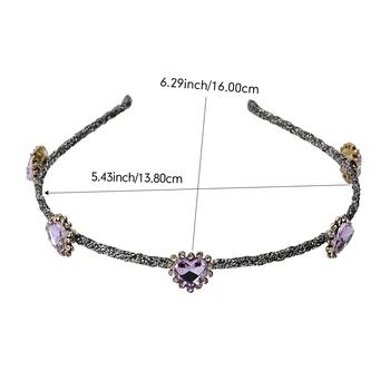 Colorat Bijuterie În Stil Baroc De Lux Benzi Femei Diamond Accesorii De Par Banda Coroana Bentițe Folie Cap