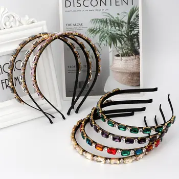 Colorat Bijuterie În Stil Baroc De Lux Benzi Femei Diamond Accesorii De Par Banda Coroana Bentițe Folie Cap