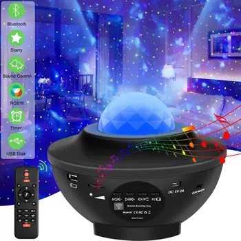 Colorat Cerul Înstelat Lumina de Noapte Proiector Bluetooth USB Senzor de Muzica Player Petrecere Efect de lampă Ambientală Romantic galaxy Proiecție