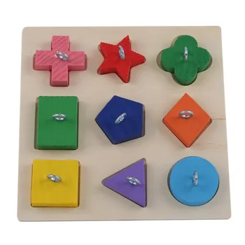 Colorate Forme Geometrice Potrivite Jucarii Pentru Copii de Învățare Timpurie Exercițiu Hands-on de Capacitatea Montessori Educative Jucarii din Lemn
