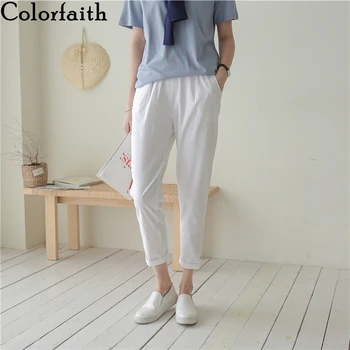 Colorfaith Noi de Vară 2020 Femei Pantaloni 6 Culori Talie Înaltă, Buzunare Casual de Bumbac și Lenjerie de Glezna-Lungime Pantaloni Harem P8093
