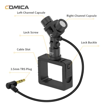 Comica MCV - MT06 XY Microfon Stereo pentru DJI OSMO Buzunar Condensator Cardioid Microfon Original Cu USB-C la 3,5 MM Adaptor pentru Microfon