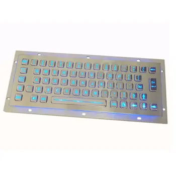 Compact înapoi lumina tastatura de metal cu 65 de taste cu iluminare de fundal cu LED Albastru butoane cheie,cu iluminare din spate de metal tastatura pret de fabrica pe alibaba